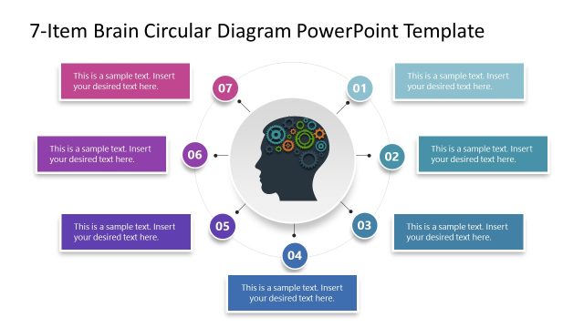 7-Item Brain Circular Diagram PowerPoint Template