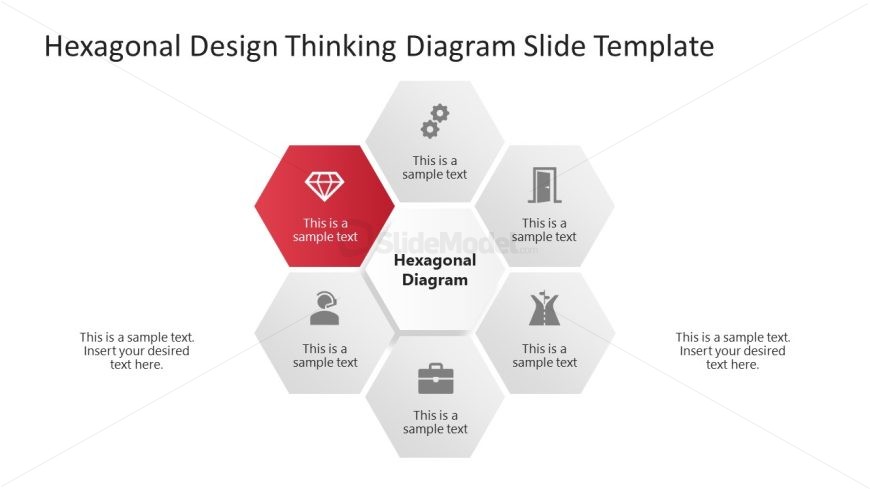 6-Item Hexagonal Thinking Diagram PPT Layout