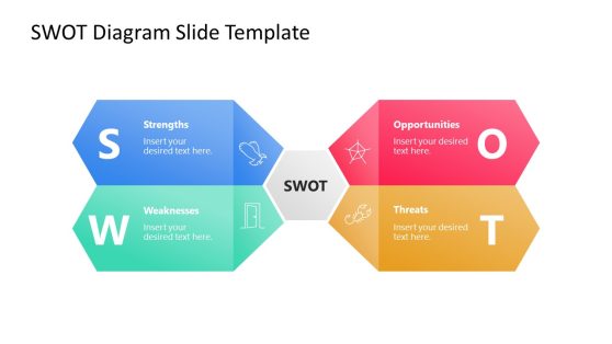 Hexagonal SWOT Diagram PowerPoint Template
