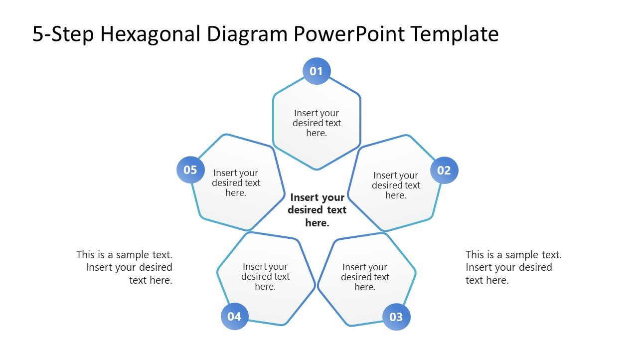 5-Step Hexagonal Diagram PowerPoint Template