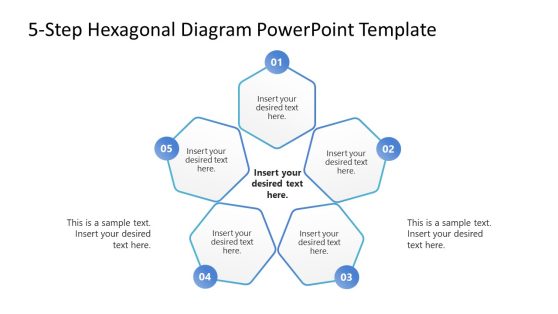 5-Step Hexagonal Diagram PowerPoint Template