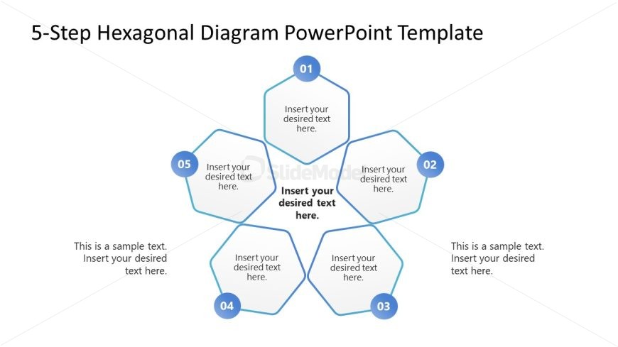 5-Step Hexagonal Diagram PPT Template