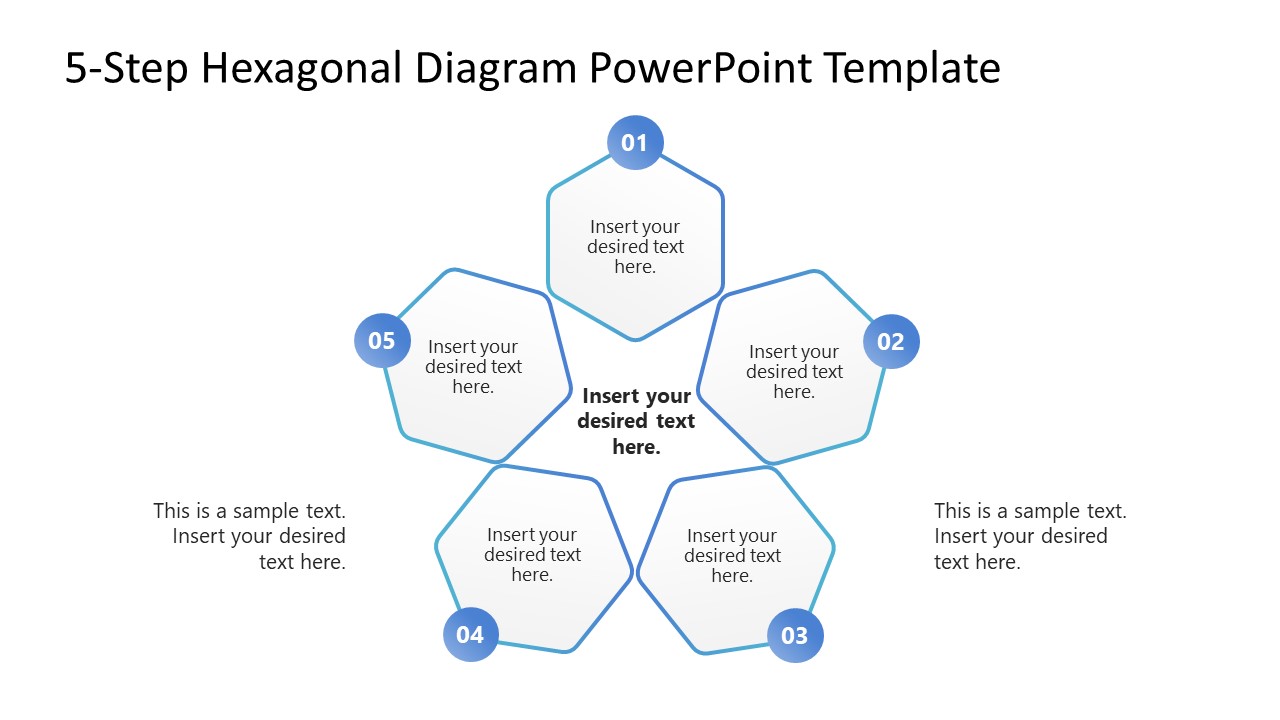 5-Step Hexagonal Diagram PPT Template