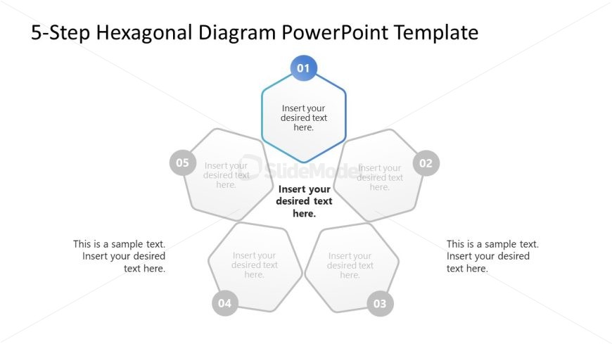 5-Step Hexagonal Diagram PPT Template
