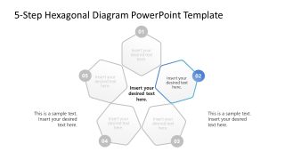 5-Step Hexagonal Diagram Template for PowerPoint 