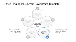 5-Step Hexagonal Diagram Template for Presentation 