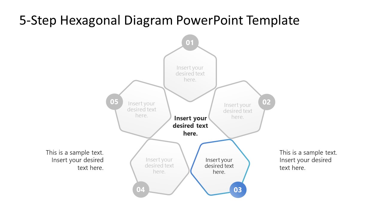 5-Step Hexagonal Diagram PowerPoint Template