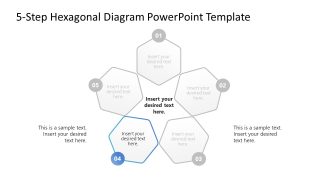 5-Step Hexagonal Diagram Template Slide 