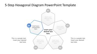 5-Step Hexagonal Diagram Slide PPT Template