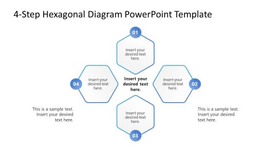 4-Step Hexagonal Diagram PowerPoint Template