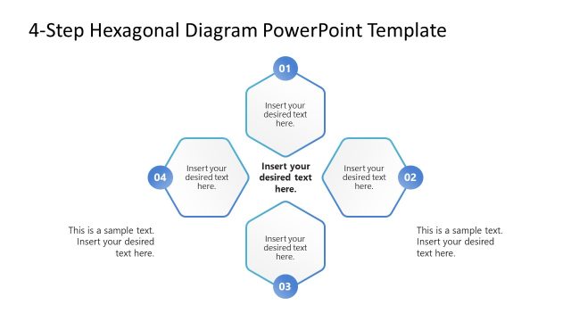 4-Step Hexagonal Diagram PowerPoint Template