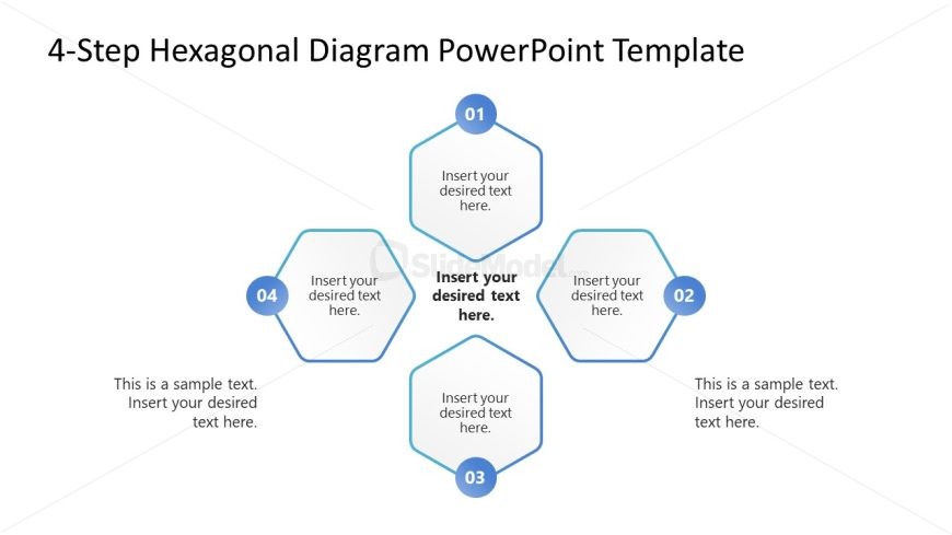 4-Step Hexagonal Diagram Pesentation Template