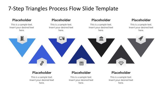 7-Step Triangles Process Flow PowerPoint Template