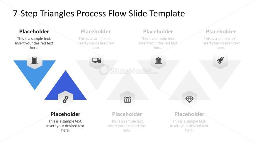 7-Step Triangles Process Flow Diagram Slide