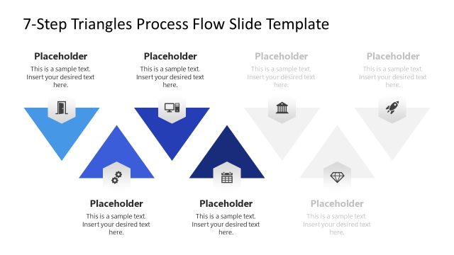 Customizable 7-Step Triangles Process Flow PPT Template
