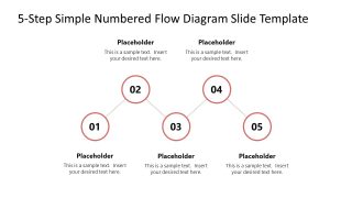 5-Step Simple Numbered Flow Diagram Presentation Template