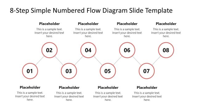 8-Step Simple Numbered Flow Diagram PowerPoint Template