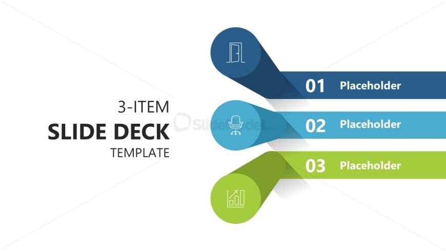 Customizable 3-Item Slide Deck PPT Template