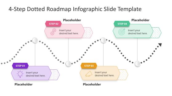 4-Step Dotted Roadmap Infographic Template for PowerPoint