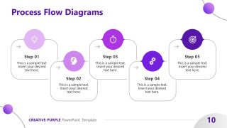 Creative Purple Theme Process Diagram Slide 