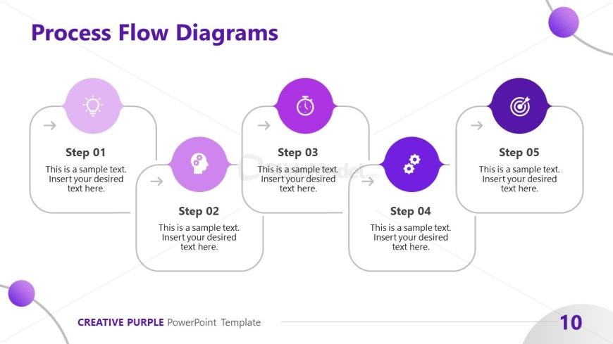 Creative Purple Theme Process Diagram Slide