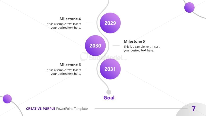 Purple Theme Template - Timeline Diagram