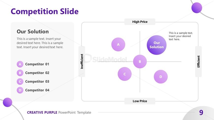 Our Solution Slide - Creative Purple Theme Template