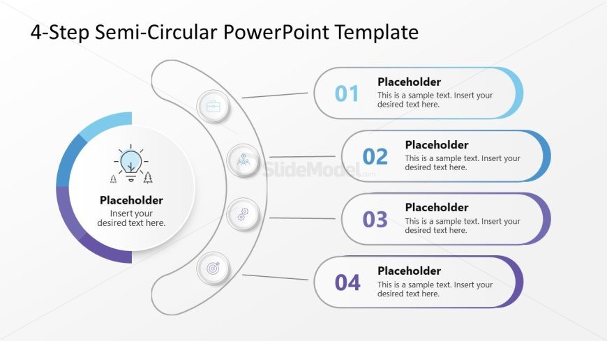4-Step Semi-Circular PPT Slide Template