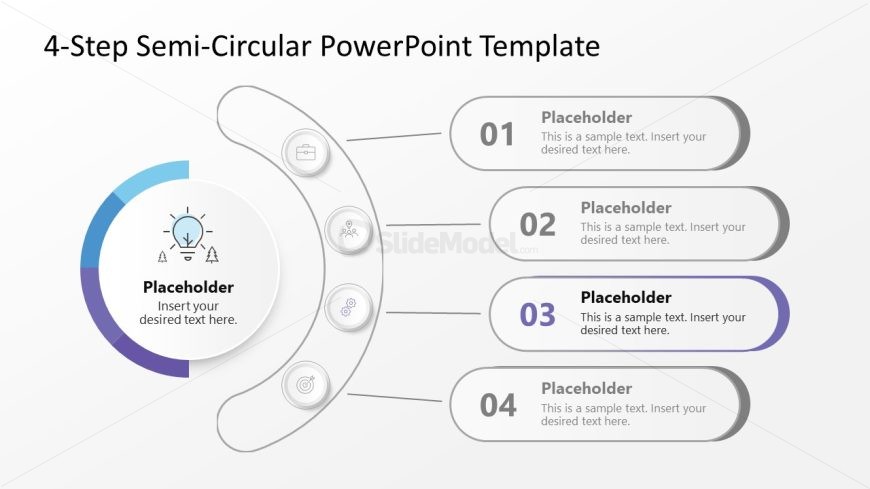 Creative 4-Step Semi-Circular PPT Layout