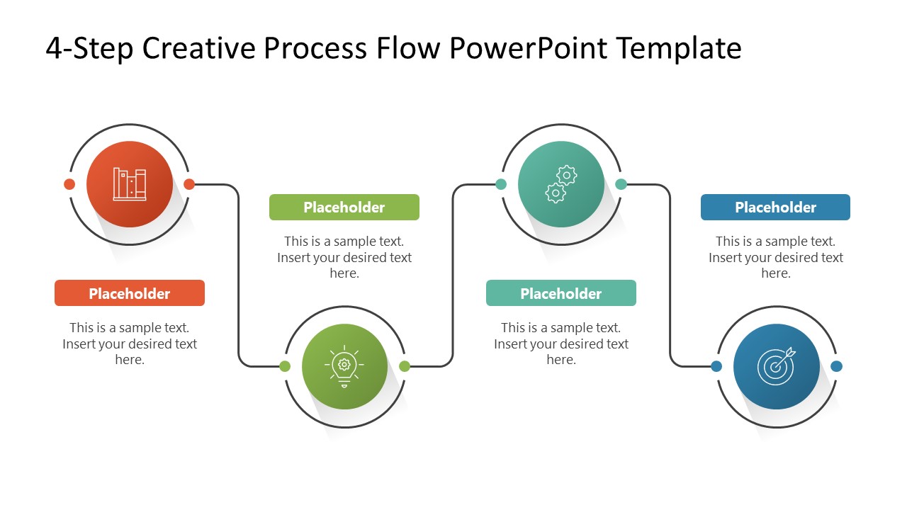 4 Step Creative Process Flow PowerPoint Template 4 Step Creative Process Flow PowerPoint Template