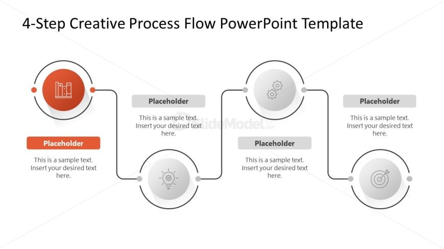 4-Step Creative Process Flow Template Slide