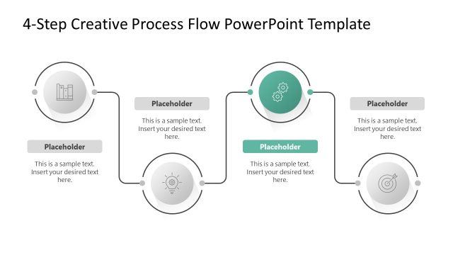 Editable 4-Step Creative Process Flow PPT Template