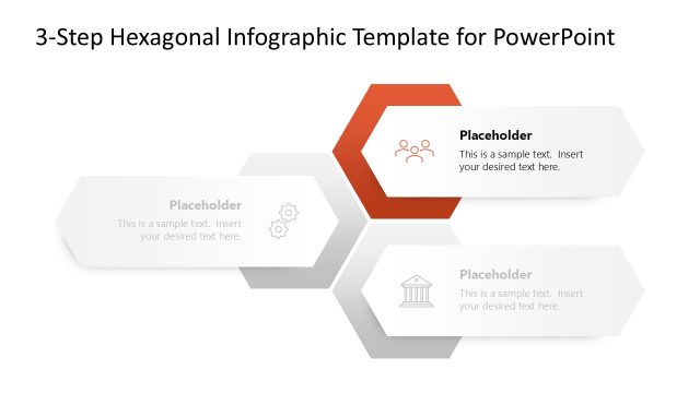 3-Step Hexagonal Infographic PowerPoint Slide