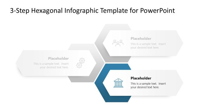 3-Step Hexagonal Infographic PPT Slide Template