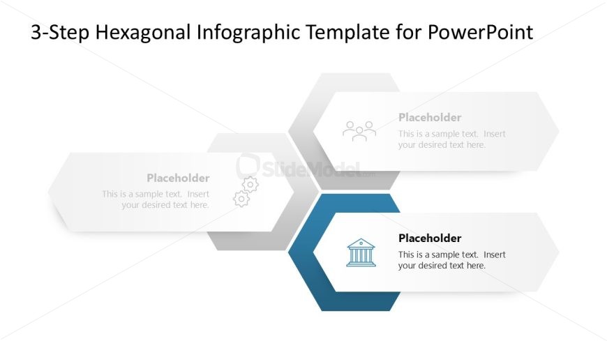 3-Step Hexagonal Infographic Template for Presentation