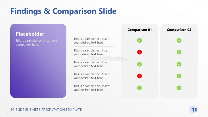 Slide for Competitor Presentation - 20-slide Business Template