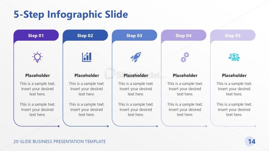 20-slide Business Template - Five Columns Diagram