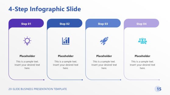 4-Step Business Process Infographic Slide - SlideModel