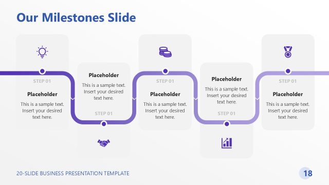 Our Milestones Curved Diagram Slide – Business PPT Template