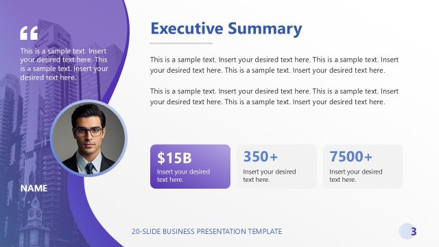 Executive Summary Slide – Business PPT Template