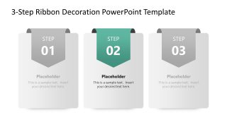 3-Step Ribbon Decoration Template Slide 