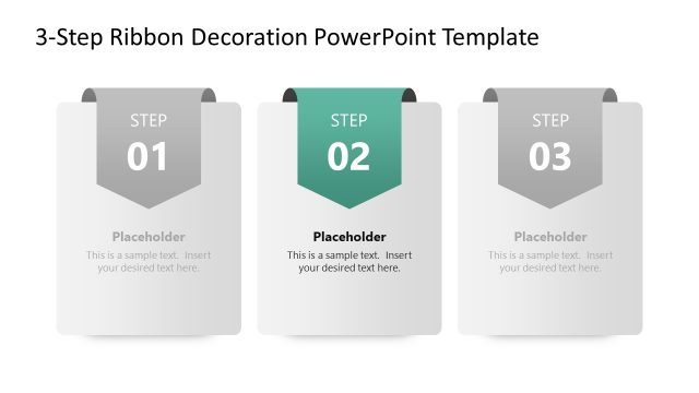 3-Step Ribbon Decoration Presentation Template