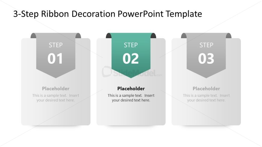 3-Step Ribbon Decoration Template Slide