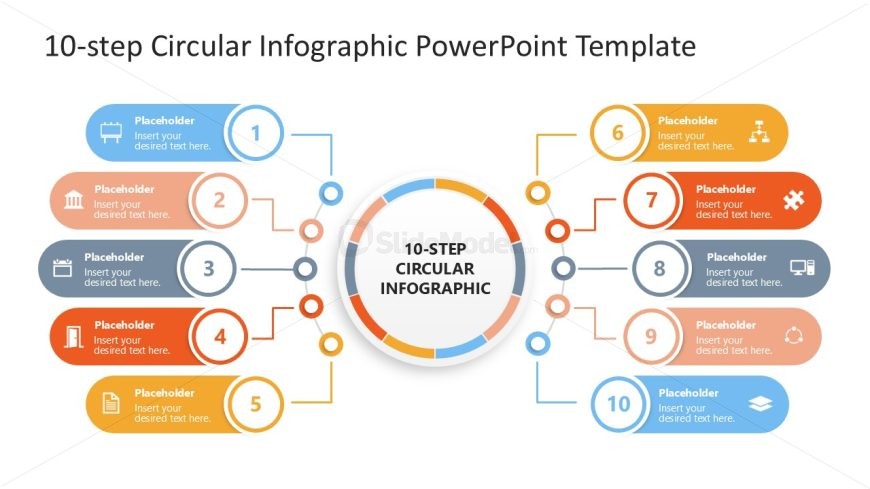 10-Step Circular Infographic PowerPoint Slide