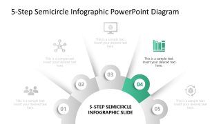 5-Step Semicircle Infographic Slide PPT Template 