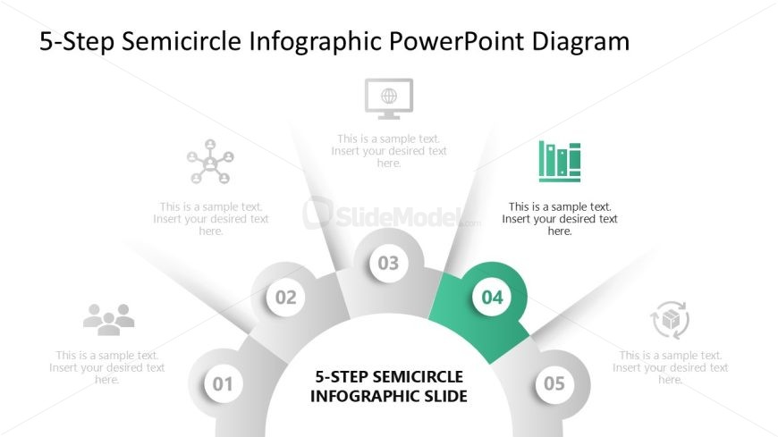 5-Step Semicircle Infographic Slide PPT Template