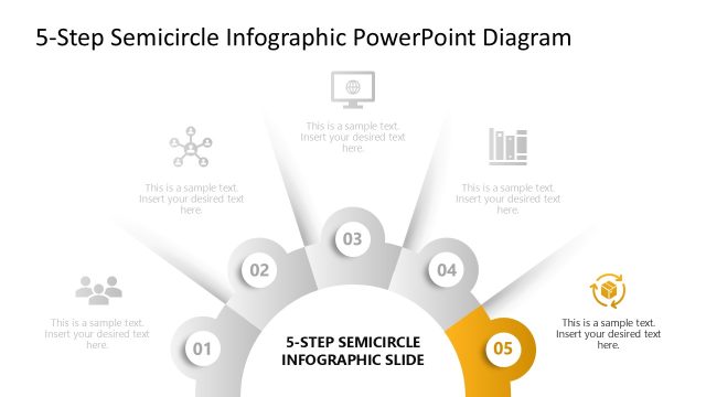 5-Step Semicircle Infographic Template for Presentation