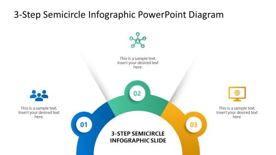 3-Step Semicircle Infographic PowerPoint Diagram