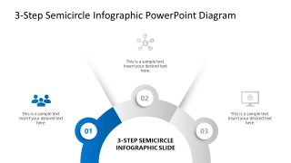3-Step Semicircle Infographic Template Diagram for Presentation 