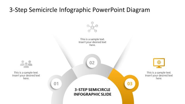 3-Step Semicircle Infographic Template for Presentation